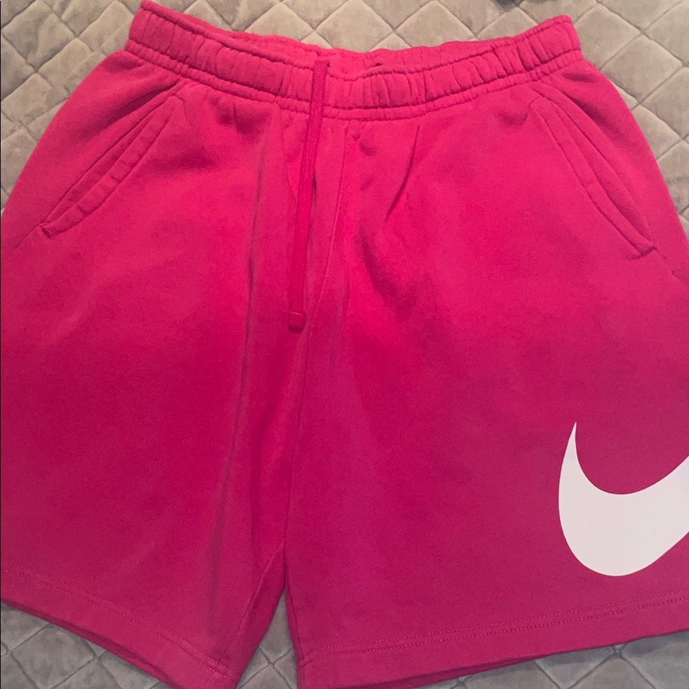 Nike Hot Pink Shorts with White Swoosh